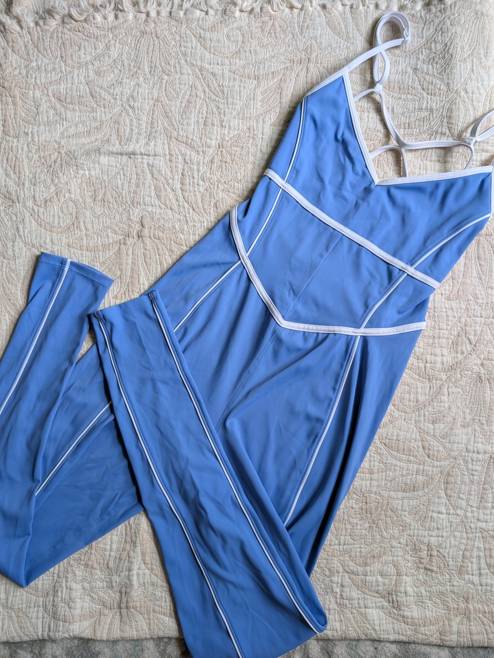 Yllw The Label Blue Strappy Women's Bodysuit - Size XL